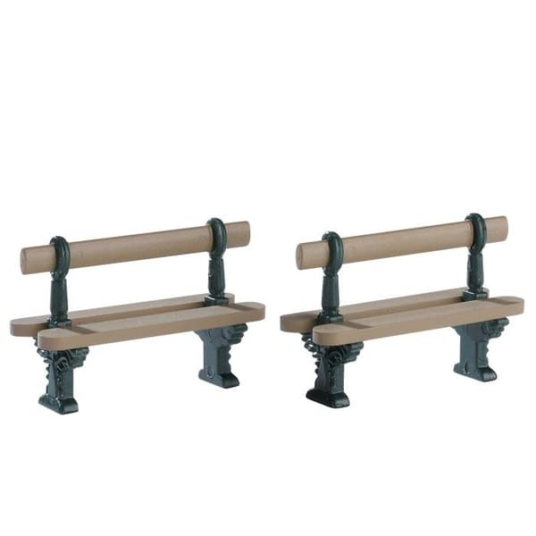 Bänk - LEMAX - Dubbel Sittset 2 - Brun - Poliresin - Utomhus