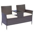 Miniatyrbillede 3 af 11: Rootz Polyrattan Havebænk - Brun, Cremefarvet - Pe, Stål, Polyester - 52,36 cm x 24,8 cm x 33,07 cm