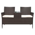 Miniatyrbillede 4 af 11: Rootz Polyrattan Havebænk - Brun, Cremefarvet - Pe, Stål, Polyester - 52,36 cm x 24,8 cm x 33,07 cm