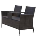 Miniatyrbillede 5 af 11: Rootz Polyrattan Havebænk - Brun, Cremefarvet - Pe, Stål, Polyester - 52,36 cm x 24,8 cm x 33,07 cm