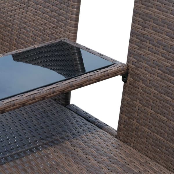 Rootz Polyrattan Havebænk - Brun, Cremefarvet - Pe, Stål, Polyester - 52,36 cm x 24,8 cm x 33,07 cm