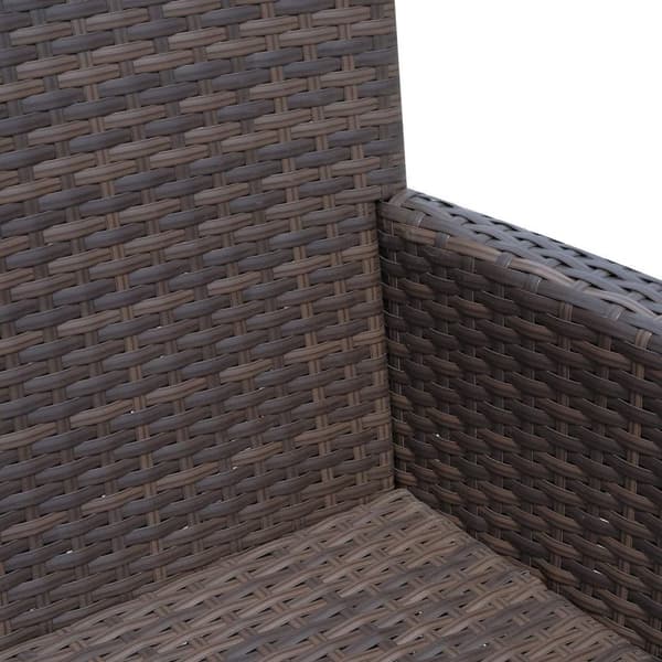 Rootz Polyrattan Havebænk - Brun, Cremefarvet - Pe, Stål, Polyester - 52,36 cm x 24,8 cm x 33,07 cm