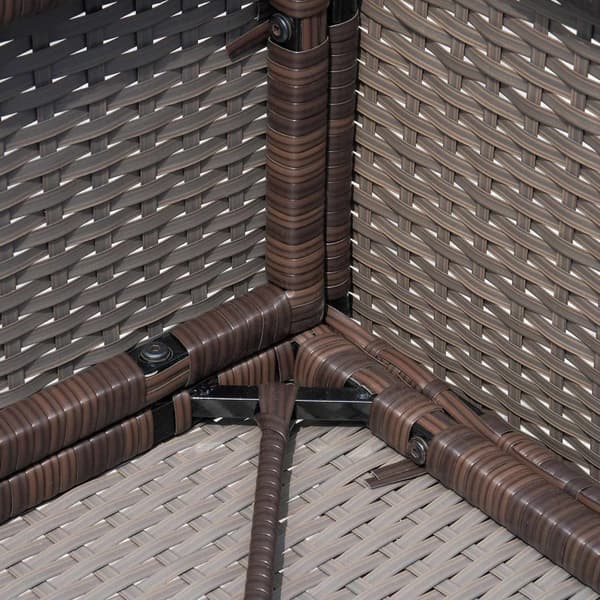 Rootz Polyrattan Havebænk - Brun, Cremefarvet - Pe, Stål, Polyester - 52,36 cm x 24,8 cm x 33,07 cm