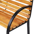 Miniatyrbild 8 av 10: Rootz Trädgårdsbänk - Bänk - Träbänk - 2-sits - Parkbänk - Stål - Svart - Brun - Natur - 122 x 60 x 80 cm