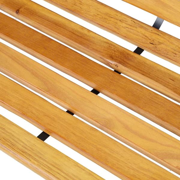 Rootz Trädgårdsbänk - Bänk - Träbänk - 2-sits - Parkbänk - Stål - Svart - Brun - Natur - 122 x 60 x 80 cm