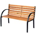 Miniatyrbild 1 av 10: Rootz Trädgårdsbänk - Bänk - Träbänk - 2-sits - Parkbänk - Stål - Svart - Brun - Natur - 122 x 60 x 80 cm