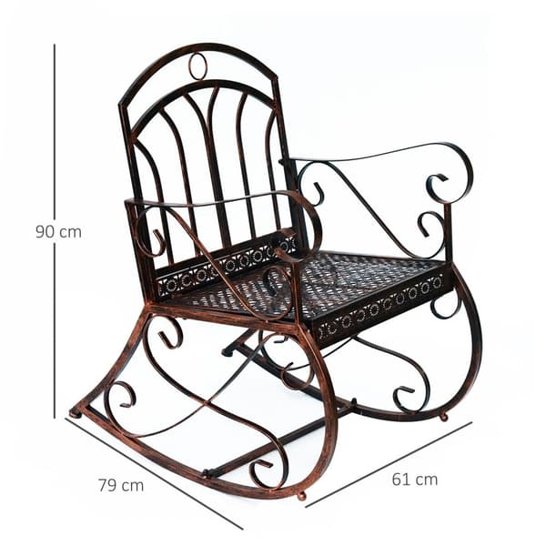 Rootz Swing - Puutarhakeinu - Puutarhapenkki - Metalli - 1-paikkainen - Pronssi - 61 x 79 x 90 cm