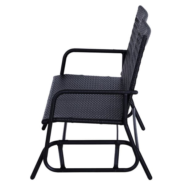 Rootz Swing - Trädgårdsgunga - Trädgårdsbänk - Polyrattan - 2-sits - Svart - 120 x 76 x 90 cm