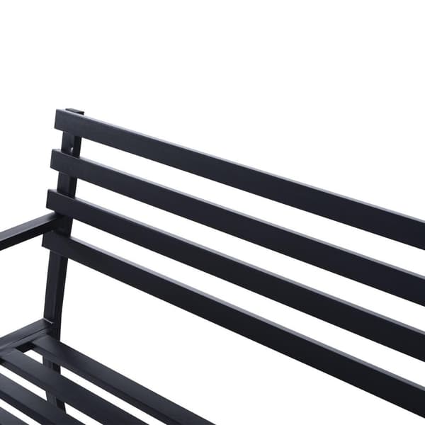Nancy's Deltona Tuinbank - 2-Zits Bank - Buitenbank - Bankje - Metaal - Zwart - 125 x 62 x 82 cm