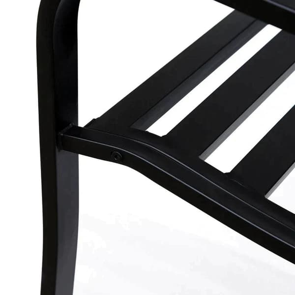 Rootz havebænk - 3-personers stålbænk - bænk med armlæn - jernsort - 127 x 60 x 89 cm