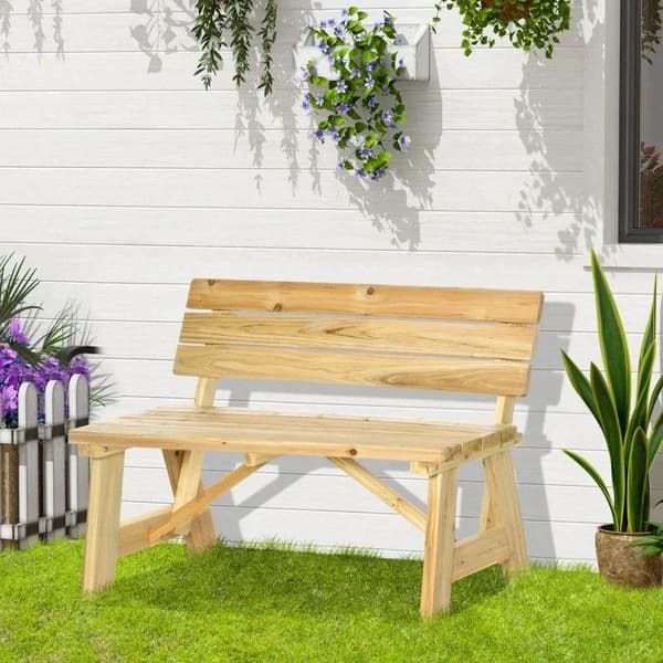 Rootz Havebænk - Parkbænk til 2 personer - Grantræ - Klassisk design - Naturtræ - 116 x 56 x 80 cm