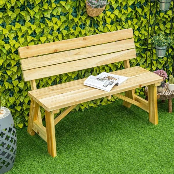 Rootz Havebænk - Parkbænk til 2 personer - Grantræ - Klassisk design - Naturtræ - 116 x 56 x 80 cm
