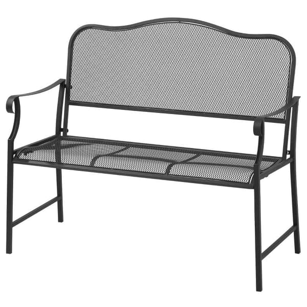 Rootz Havebænk - 2-personers havebænk - 2-personers bænk - Vejrbestandig - Metal - Sort - 113 cm x 58 cm x 98 cm