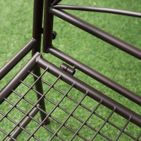 Rootz Trädgårdsbänk - Parkbänk - 2-sits Parkbänk - Trädgårdsmöbler - Med ryggstöd - Upp till 220 Kg - Väderbeständig - Metall - Kaffe - 114 x 53,5 x 9