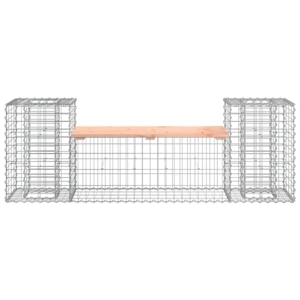 vidaXL havebænk med gabiondesign 183x41x60,5 cm massivt douglasgran
