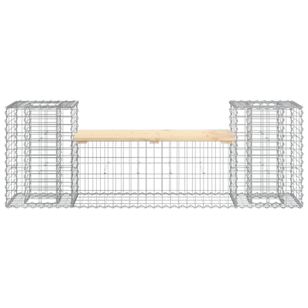 vidaXL Hagebenk gabiondesign 183x41x60,5 cm heltre furu