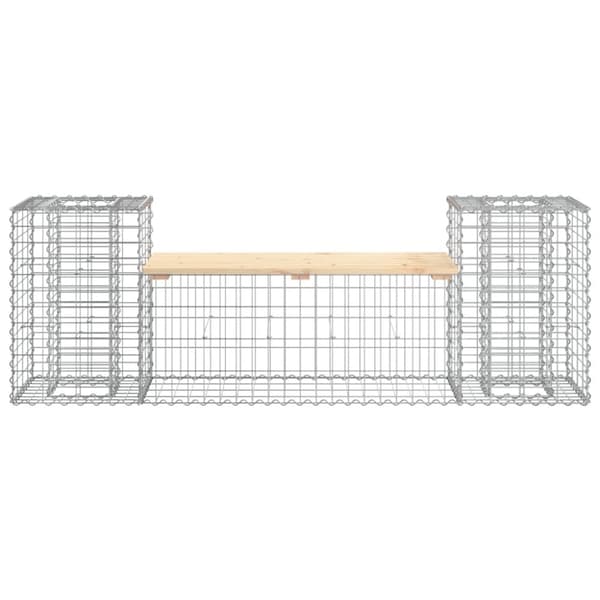 vidaXL Hagebenk gabiondesign 183x41x60,5 cm heltre furu