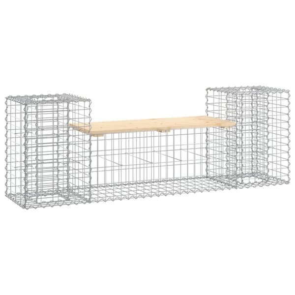vidaXL Hagebenk gabiondesign 183x41x60,5 cm heltre furu