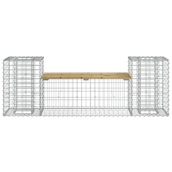 vidaXL Hagebenk gabiondesign 183x41x60,5 cm impregnert furu