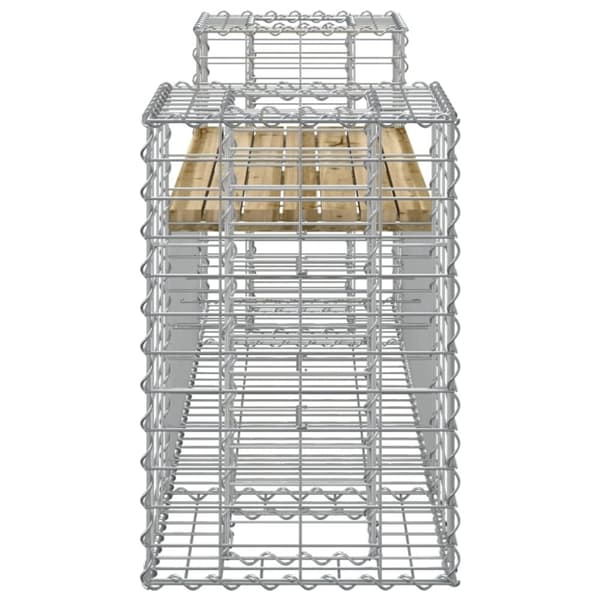 vidaXL Hagebenk gabiondesign 183x41x60,5 cm impregnert furu