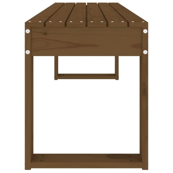 vidaXL havebænk 110x38x45 cm massivt fyrretræ gyldenbrun