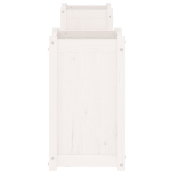 vidaXL Plantebenk hvit 180x36x63 cm heltre furu