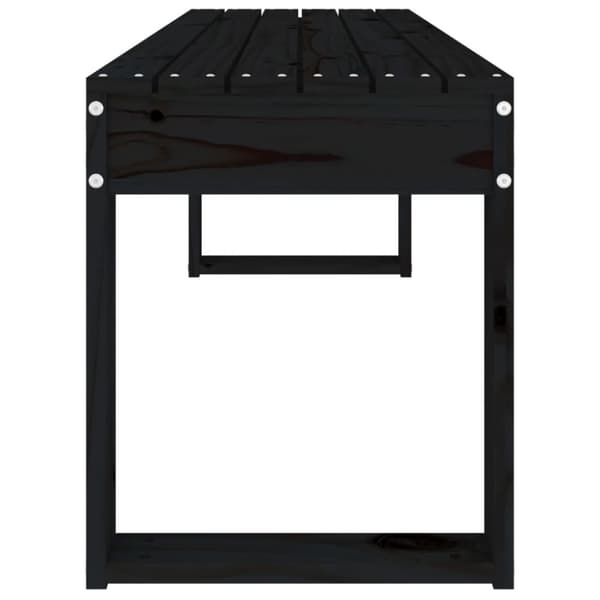 vidaXL Puutarhapenkki musta 110x38x45 cm täysi mänty