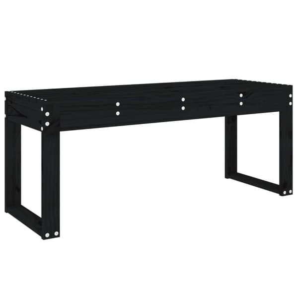 vidaXL Puutarhapenkki musta 110x38x45 cm täysi mänty
