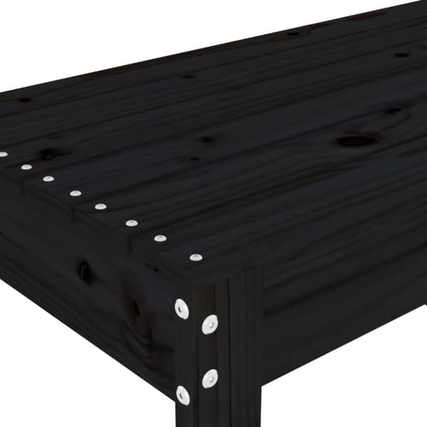 vidaXL Puutarhapenkki musta 110x38x45 cm täysi mänty