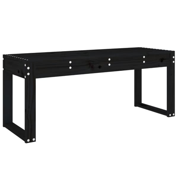 vidaXL Puutarhapenkki musta 110x38x45 cm täysi mänty