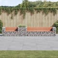 Miniatyrbild 1 av 11: vidaXL Trädgårdsbänk med gabionkorg massivt douglasträ