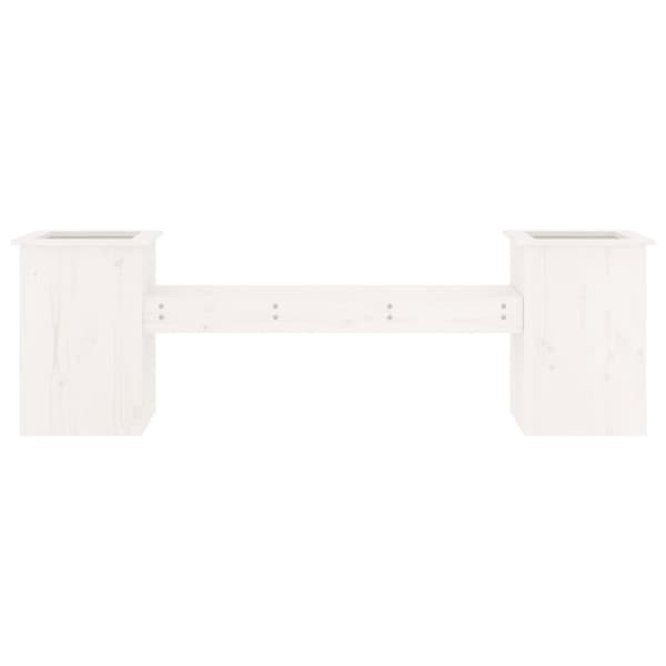 vidaXL Plantebenk hvit 184,5x39,5x56,5 cm heltre furu