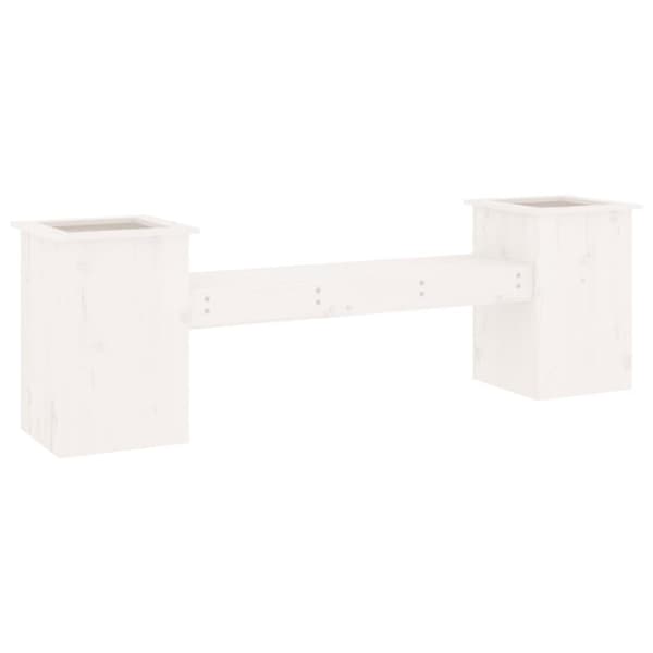 vidaXL Plantebenk hvit 184,5x39,5x56,5 cm heltre furu