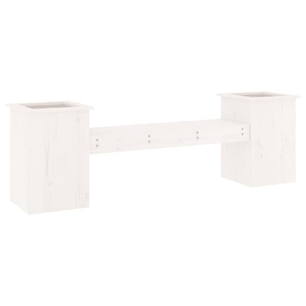 vidaXL Plantebenk hvit 184,5x39,5x56,5 cm heltre furu
