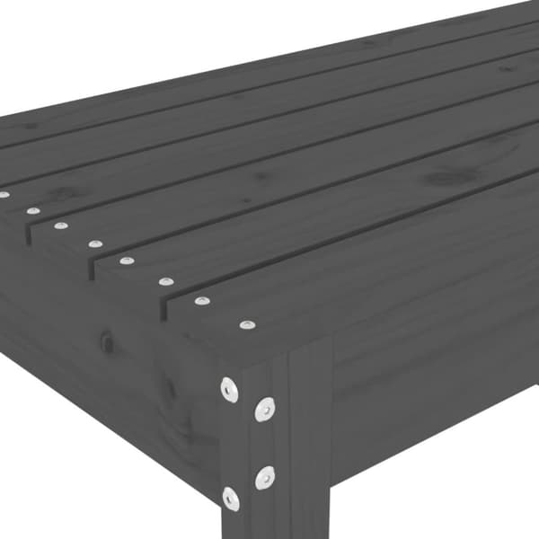 vidaXL havebænk 80x38x45 cm massivt fyrretræ grå