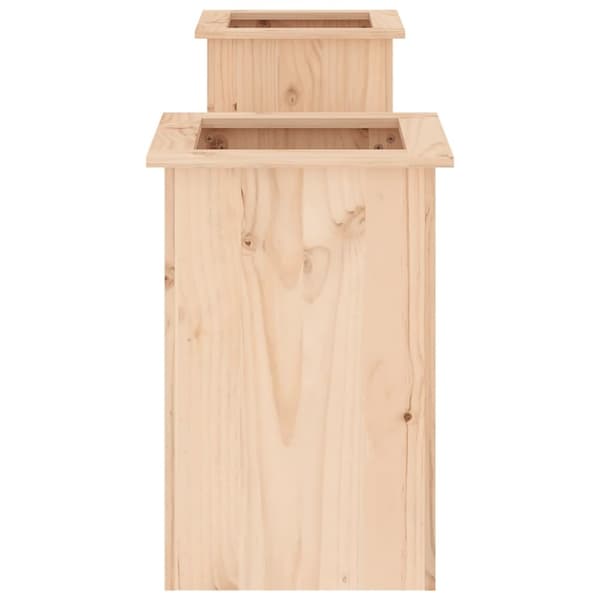 vidaXL bænk med plantekasser 184,5x39,5x56,5 cm massivt fyrretræ