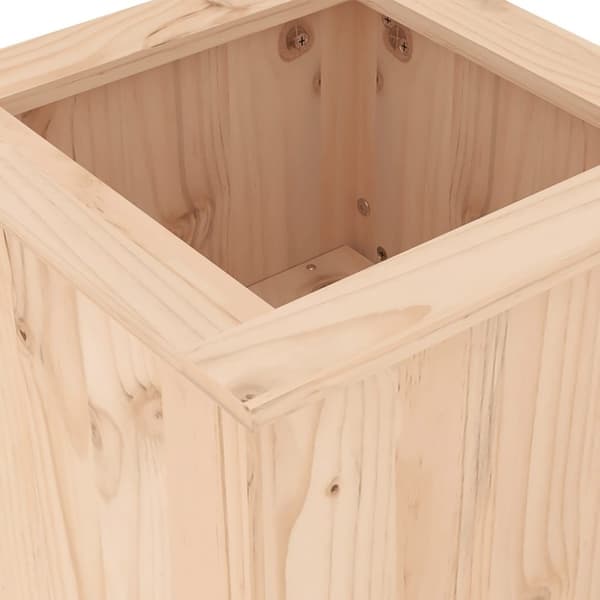 vidaXL bænk med plantekasser 184,5x39,5x56,5 cm massivt fyrretræ