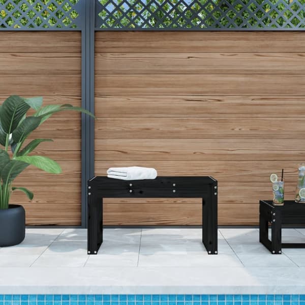 vidaXL havebænk 80x38x45 cm massivt fyrretræ sort