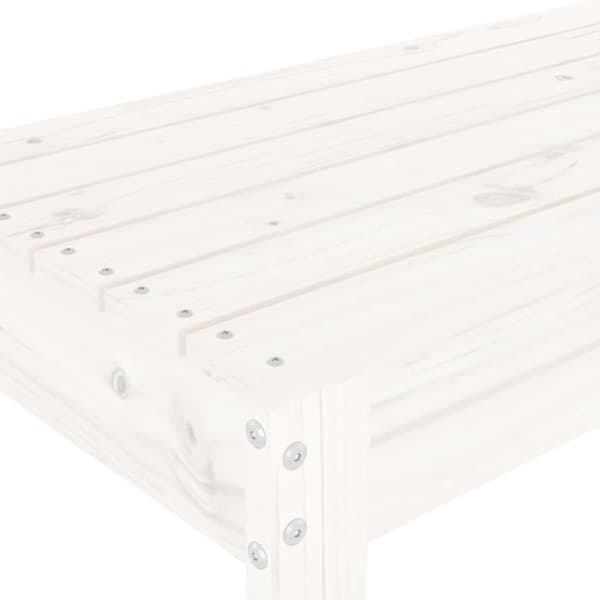 vidaXL Hagebenk hvit 80x38x45 cm heltre furu