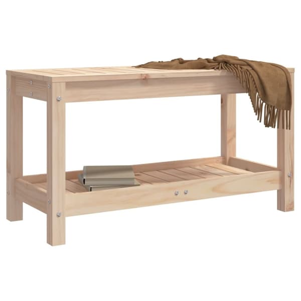 vidaXL havebænk 82,5x35x45 cm massivt fyrretræ
