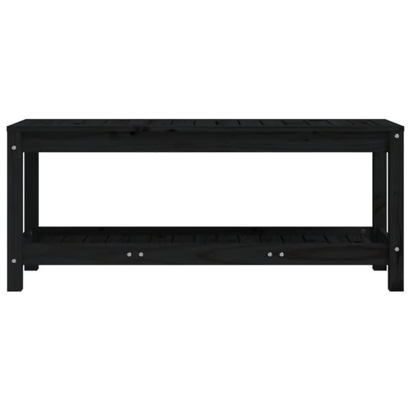 vidaXL havebænk 108x35x45 cm massivt fyrretræ sort