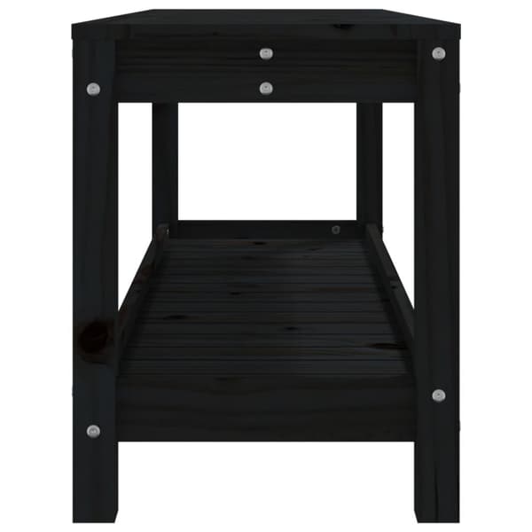 vidaXL havebænk 108x35x45 cm massivt fyrretræ sort