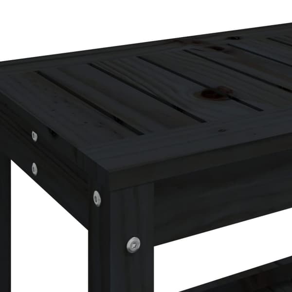 vidaXL havebænk 108x35x45 cm massivt fyrretræ sort