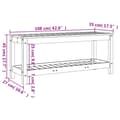 Miniatyrbillede 9 af 9: vidaXL havebænk 108x35x45 cm massivt fyrretræ sort