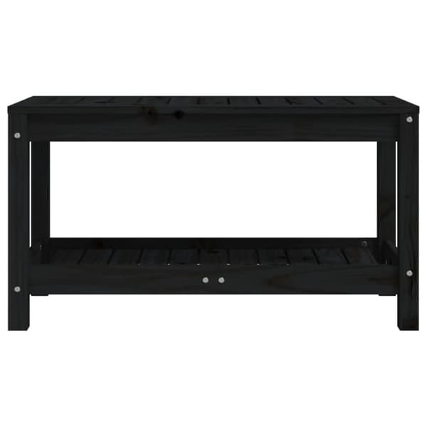 vidaXL Puutarhapenkki musta 82,5x35x45 cm täysi mänty