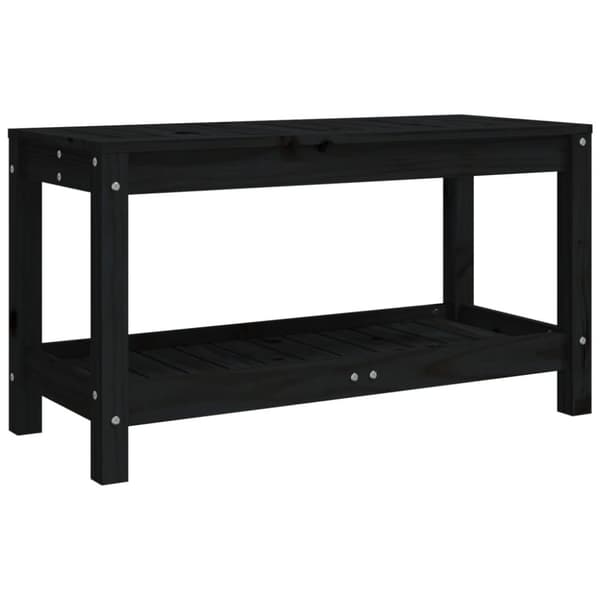 vidaXL Puutarhapenkki musta 82,5x35x45 cm täysi mänty