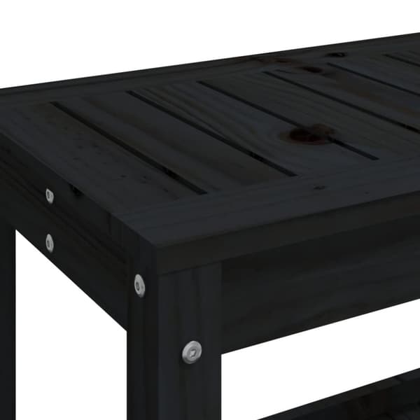 vidaXL Puutarhapenkki musta 82,5x35x45 cm täysi mänty