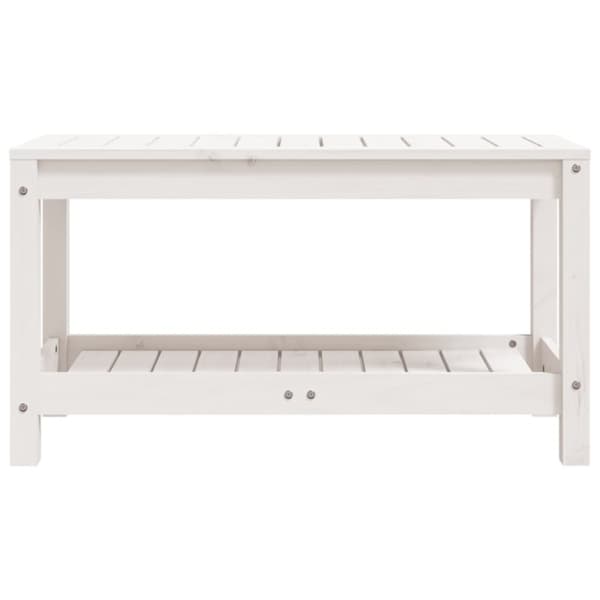 vidaXL Hagebenk hvit 82,5x35x45 cm heltre furu