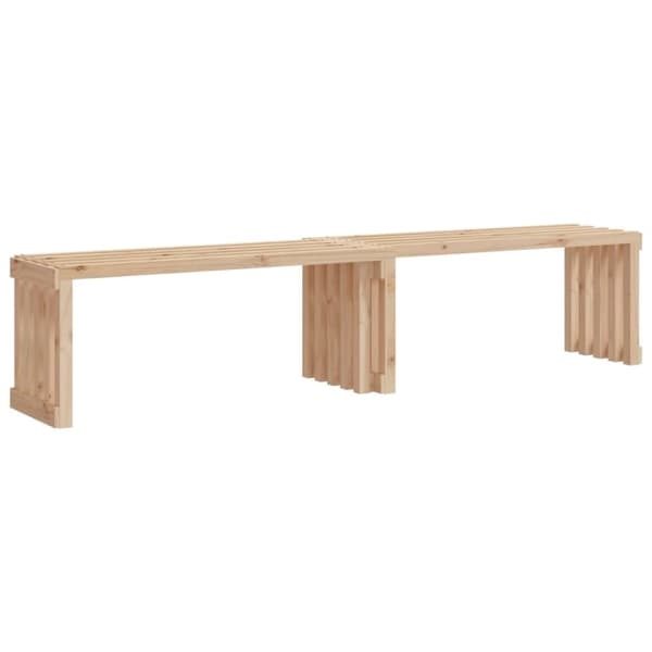 vidaXL havebænk 212,5x40,5x45 cm udvideligt design massivt fyrretræ