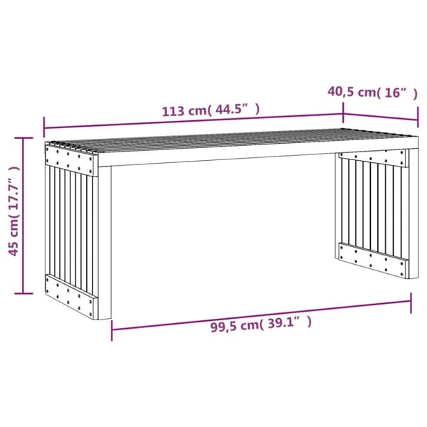 vidaXL Trädgårdsbänk justerbar 212,5x40,5x45cm massiv furu